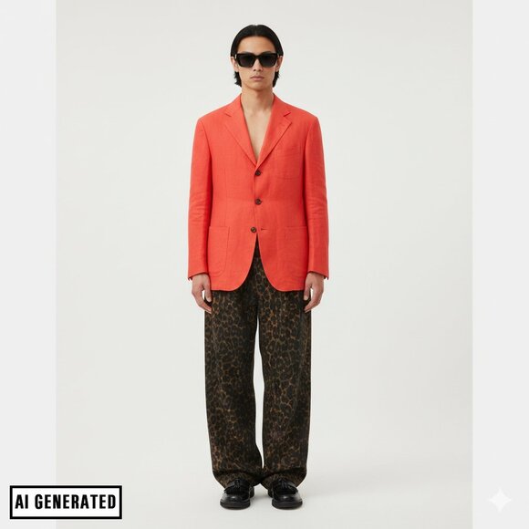 GANT - 100% linen red 3-button jacket - Sz 50 - Picture 9 of 9